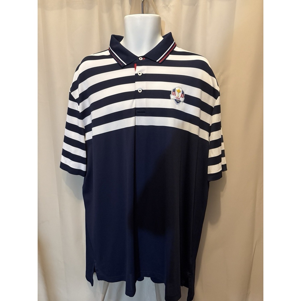 RLX Ralph Lauren Polo Mens XL Navy USA Ryder Cup Golf Performance 2018